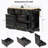 Versatile Rolling Kitchen Island With 6 Drawers, Pull-Out Trash Can Compartment, Drop-Leaf Countertop, Built-In Power Outlet, And 5 Hidden Lockable Wheels For Flexible Cooking And Storage.-615238789