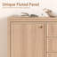Buffet cannelé moderne 59 po avec 3 tiroirs et tablettes réglables