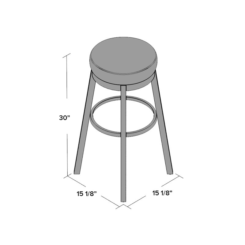 Tabouret de bar et de comptoir pivotant Attis, Gris, Tabouret de bar (assise de 30 po de hauteur)