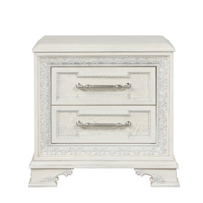 Nightstand W/ USB, Creamy White