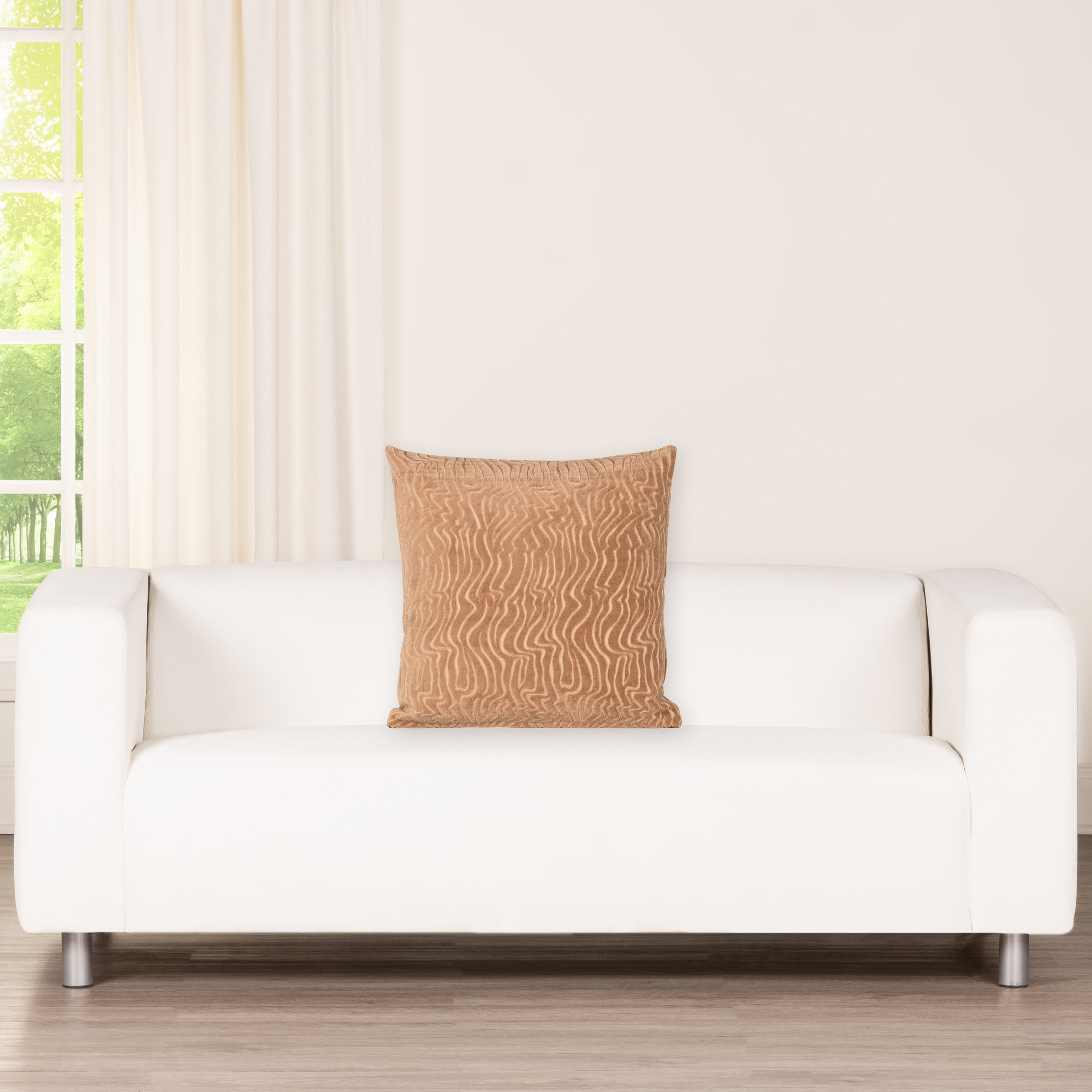 Prudence Cream 20" x 20" Throw Pillow, Red, Square 20", Feather