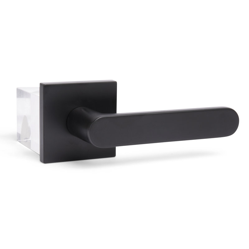 Levier de porte intérieur moderne Chrystie, Noir mat, Droite, Intimité