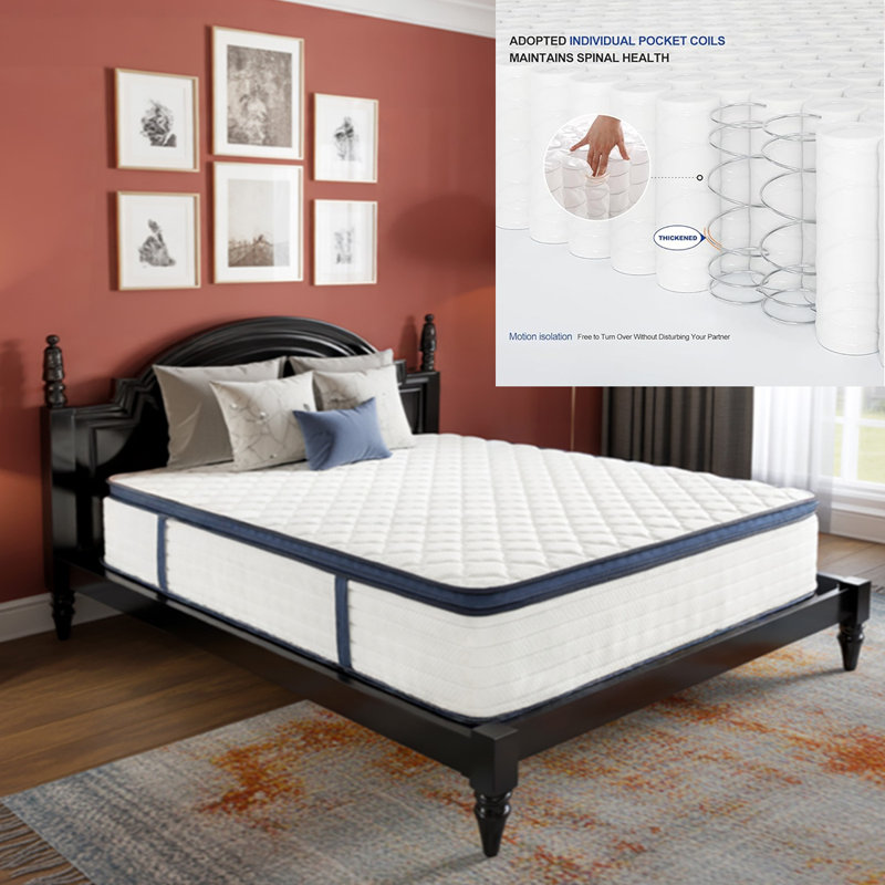 10 Inch Hybrid Mattress - Memory Foam & Pocket Springs ,Cooling Support For All Sleepers , Certipur-US Certified ,Pressure Relief & Edge Support