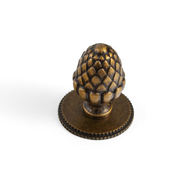 Bouton de fantaisie en forme de pomme de pin de 0,9 po de diamètre avec plaque arrière - G019Y