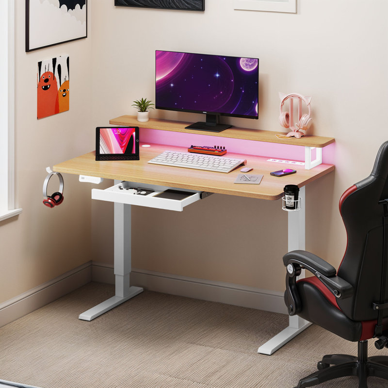 Electric Adjustable Standing Desk, Tan
