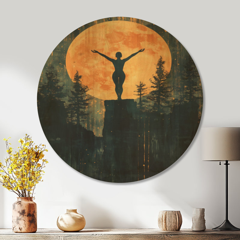 Art mural en bois zen matin, Rond 36 po, Round