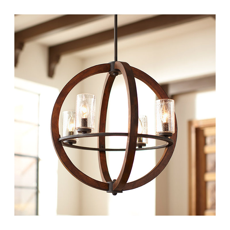 4 - Light Dimmable Globe Chandelier