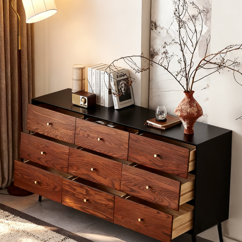 Walnut Solid + Manufactured Wood Accent Cabinet, 33.46" H x 47.24" W x 15.75" D