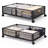 Under Bed Storage with Wheels & Handle,Metal,Large,2 Pack,Black