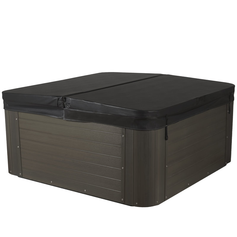 Amplified 100-Jet 7-Person Non-Lounger Spa w/Bluetooth Stereo, 3 Pumps by Aqualife by Strong Spas, Outerbanks Grey