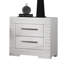 Classic 2 - Drawer White Nightstand With High Gloss Finish, Hardware, And Metal Side Glide Modern Glide, Engineered Wood