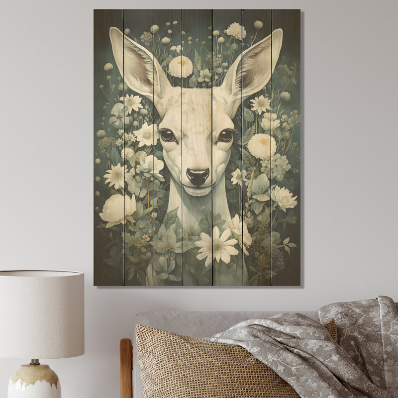 Forest Guardian Deer - Animal cerf sur bois, H 40 po x l 30 po