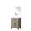 Meuble-lavabo en chêne gris 24 po x 18 po, comptoir en acrylique et miroir inclus - fermeture en douceur, armoire de rangement intérieure suffisante-121054688