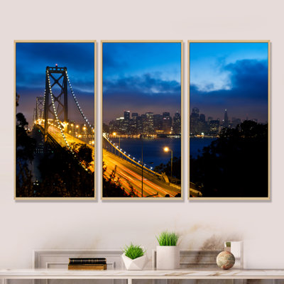 Bay Bridge San Francisco - Photographie de cadre flottant 3 pièces