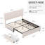 Base de lit grand format avec 4 tiroirs de rangement et tête de lit capitonnée réglable Kempst, lit plateforme tapissier avec station de charge USB et de type C, support de lattes en bois, aucun sommier nécessaire-1520951876-1520951881