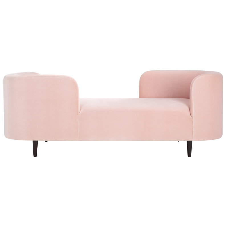 Midway Velvet Chaise Lounge, Light Pink