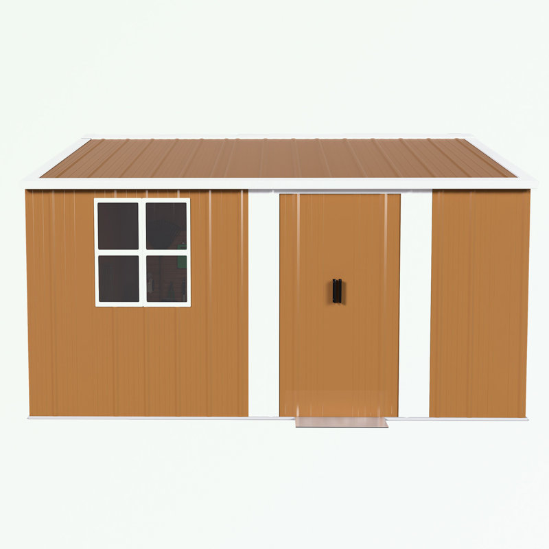 Remise de rangement en métal avec fenêtres et portes verrouillables