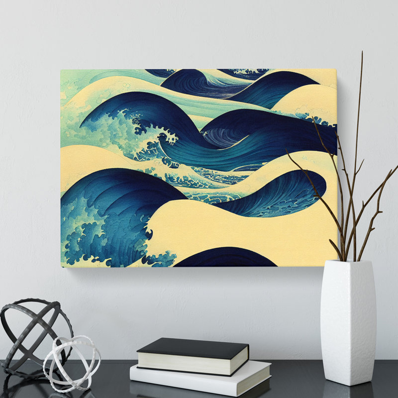 Japanese Ocean Waves Vol.2 - Wrapped Canvas, 35cm H x 50cm W x 3cm D