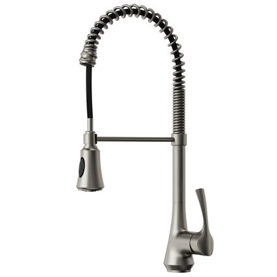 Commercial 4-Function Pull Down Single Handle Kitchen Faucet