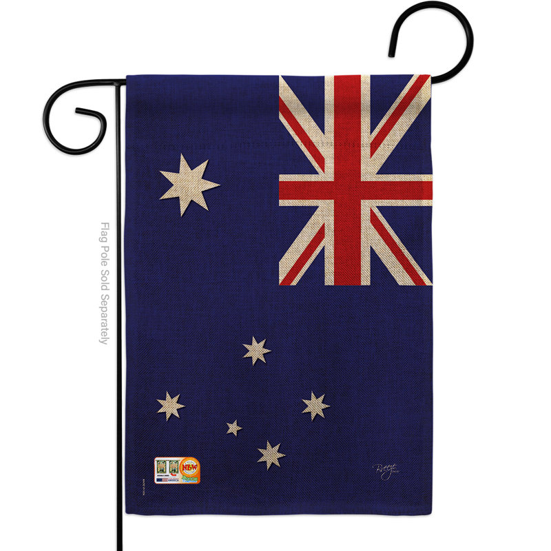 Drapeau de jardin à 2 côtés 5 pi 5 po x 1 pi. australie de la nationalite the world en toile jutes