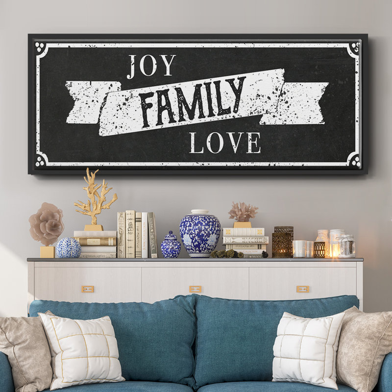Joy Family Love - toile encadrée