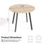 Table de salle à manger moderne 36 po avec pieds robustes en métal pour petite cuisine-1120681241