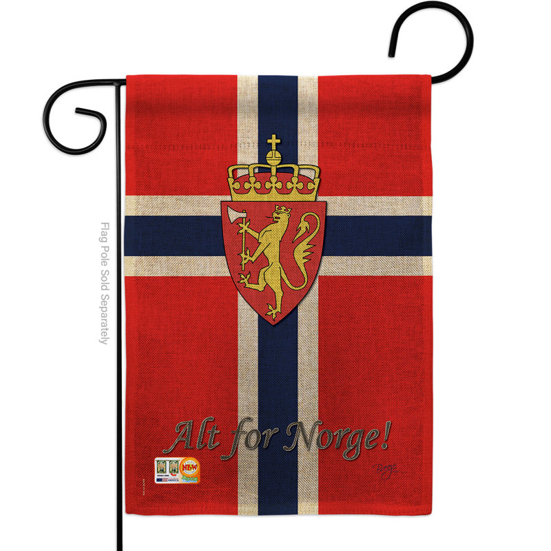 « norvège of the world of the world », drapeau vertical décoratif en toile jute à 2 côtés 5 x 1 pi.
