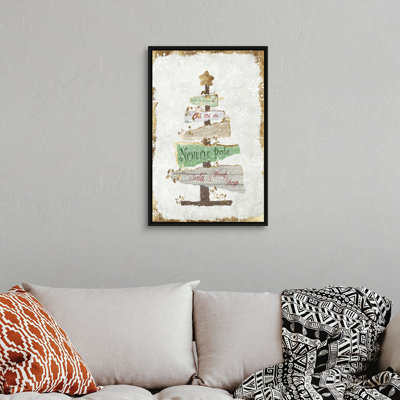 Arbre de Noël doré-impression d’art textuel sur toile