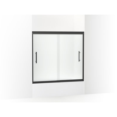 Finesse 54.62" W x 55.5" H Double Sliding Frameless Shower Door with Clean Coat Technology