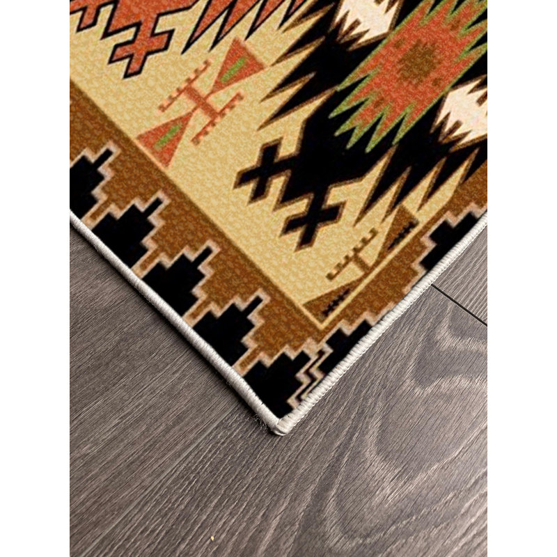 Tapis en coton Taniya, Rectangle 2 pi 7 po x 3 pi 11 po