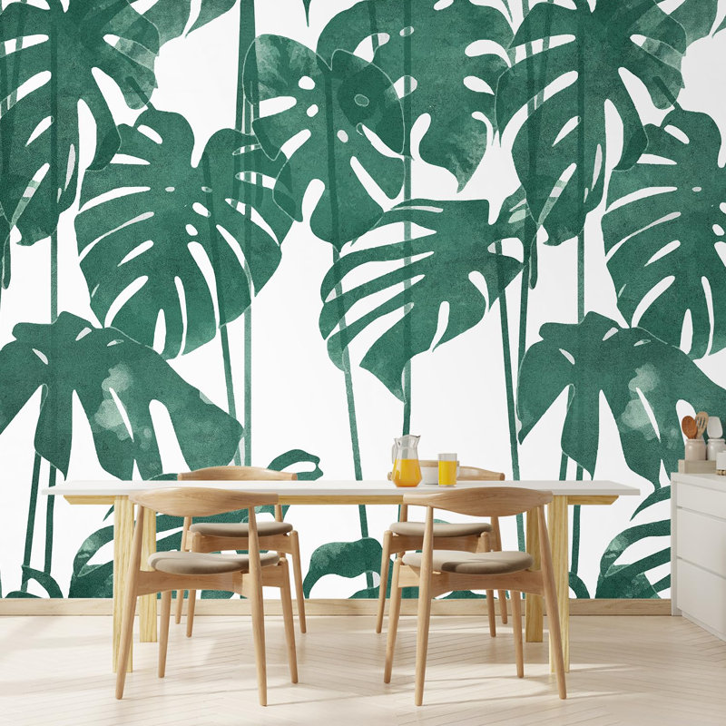 Feuille verte Monstera, L 108 po x l 144 po