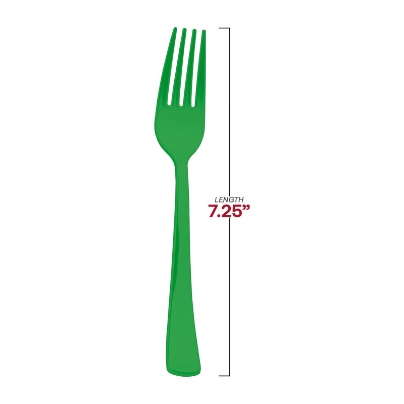 Green Disposable Plastic Party Forks - 600 Forks