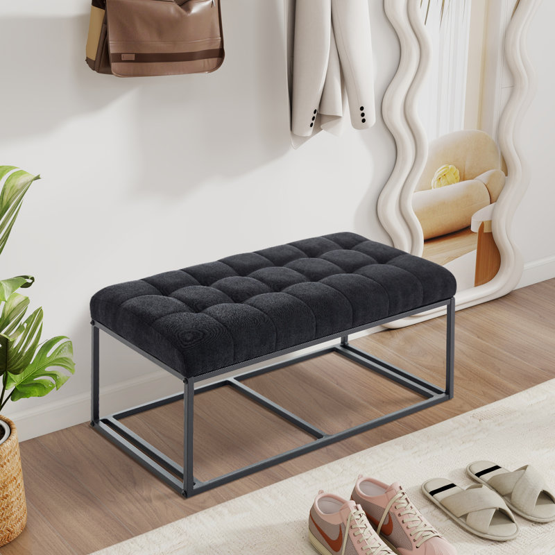 Banc de rangement multi-usages avec repose-pieds, Noir, noir, noir, noir
