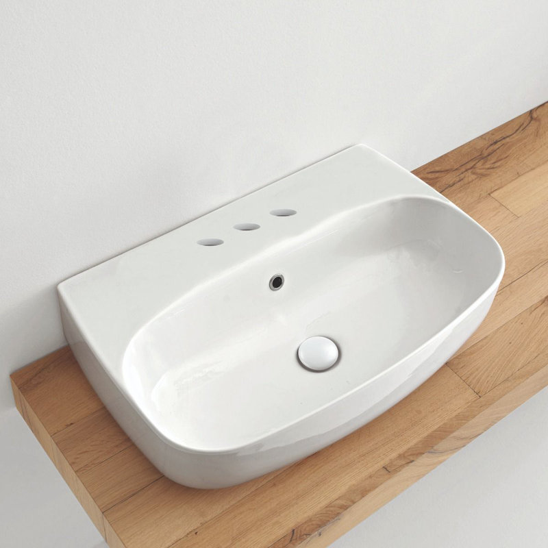 Nolita 19.7'' L Bathroom Sink, Glossy White, 8" Centers