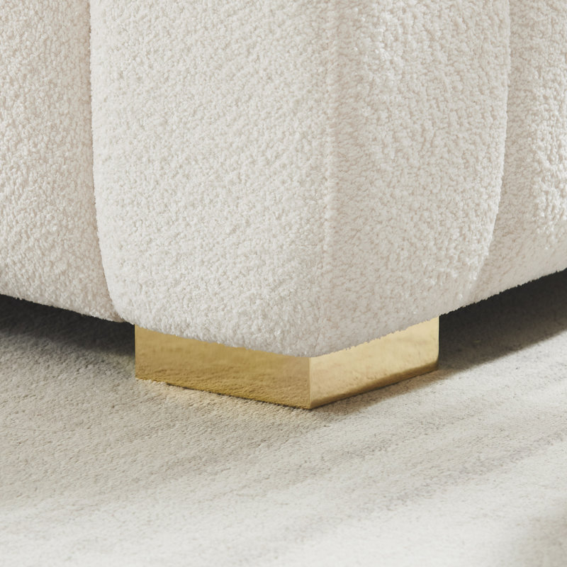 Fauteuil d'appoint 47,6 po capitonné Boucle, White