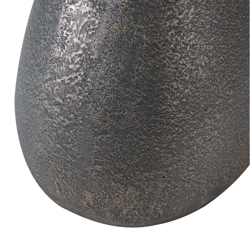 Doran Outdoor Magnesium Oxide Side Table with Sculptural Oval Top
