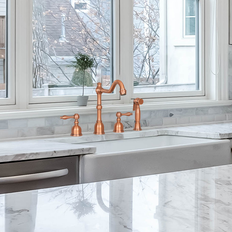 Akicon Kitchen Faucet with Side Spray, Copper