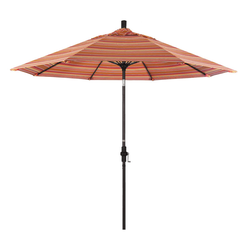 Parasol de marché Sunbrella® 9 pi Roverta, Sunbrella® mangue rayé Dolce, Brun