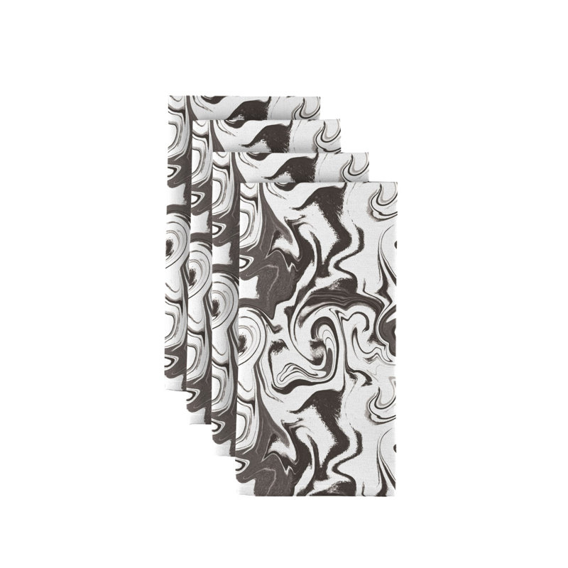 Fabric Textile Products Inc Stain Resistant Cloth Napkin Set Marble Milliken Signature 18", Gray
