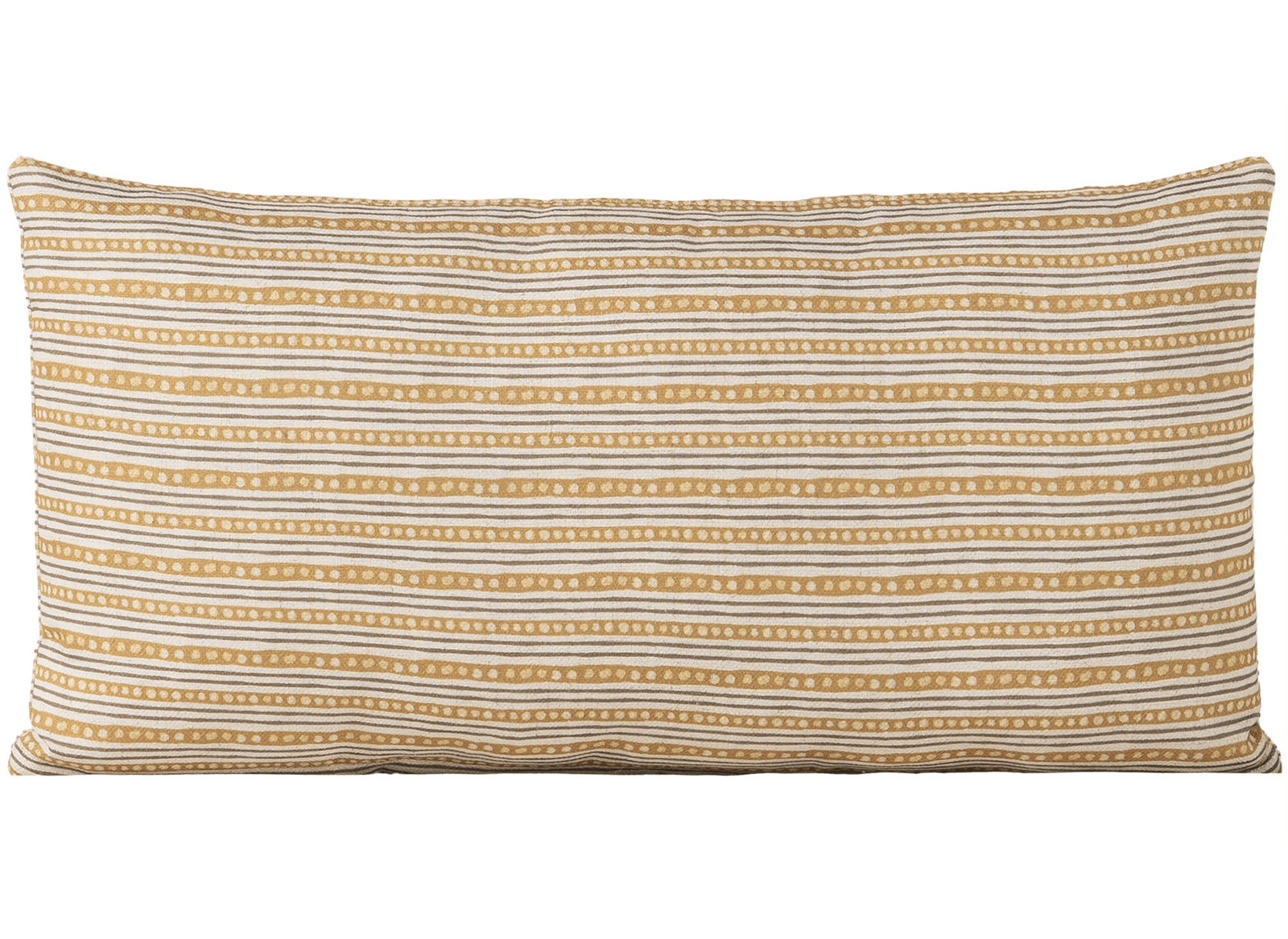 Hansah Throw Pillow, Saffron Striped, Rectangle 12"H x 21"W, Feather