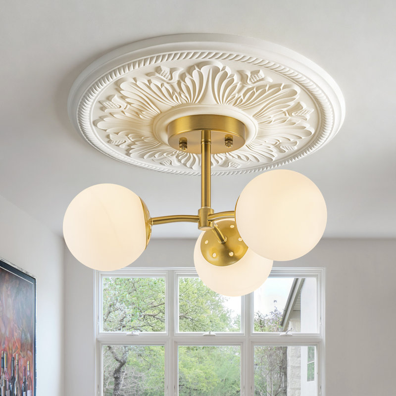 Murtie 3-Light Modern Glass Semi Flush Mount