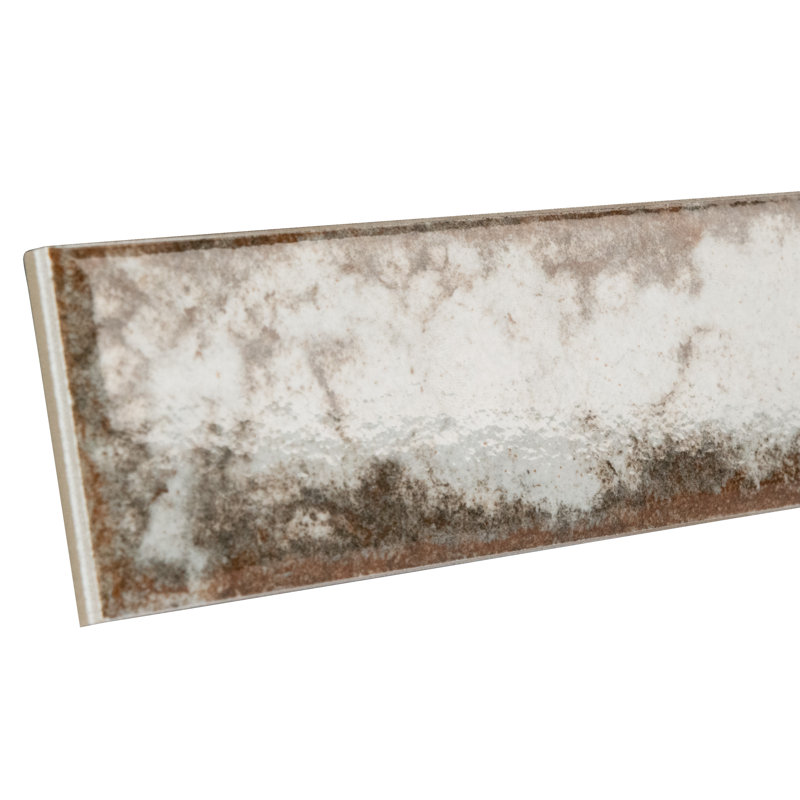 Gaudi React Brick 2-3/8" x 9-3/4" Porcelain Vintage Subway Wall & Floor Tile, Beige; Brown