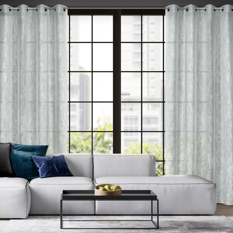 Pari Semi -transparent Curtains Single Panel, Grey