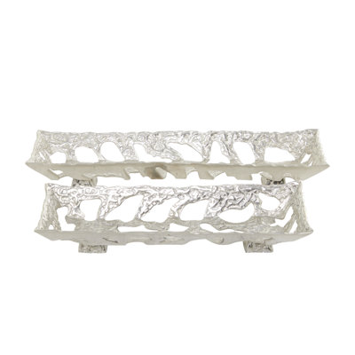 Aluminum Metal Decor Tray Set