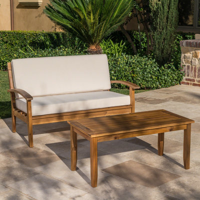 Ensemble de mobilier de patio, causeuse Peyton + table basse