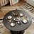 5-piece Round Pedestal Dining Set With Cane Back Cantilever Chairs-19417479