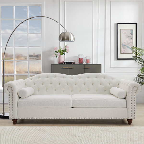 Hand Tufted Back and Arms Upholstered Two Seat Cushion Sofa with Nailh –  The Well Appointed House