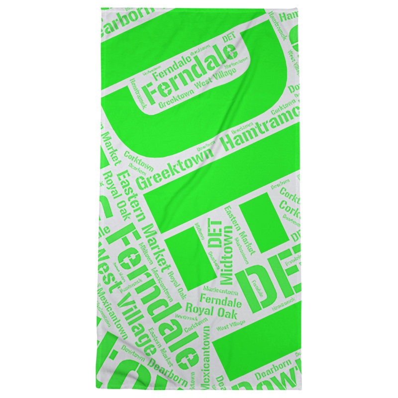 Bath Towel, Green, Poly/Cotton, Detroit