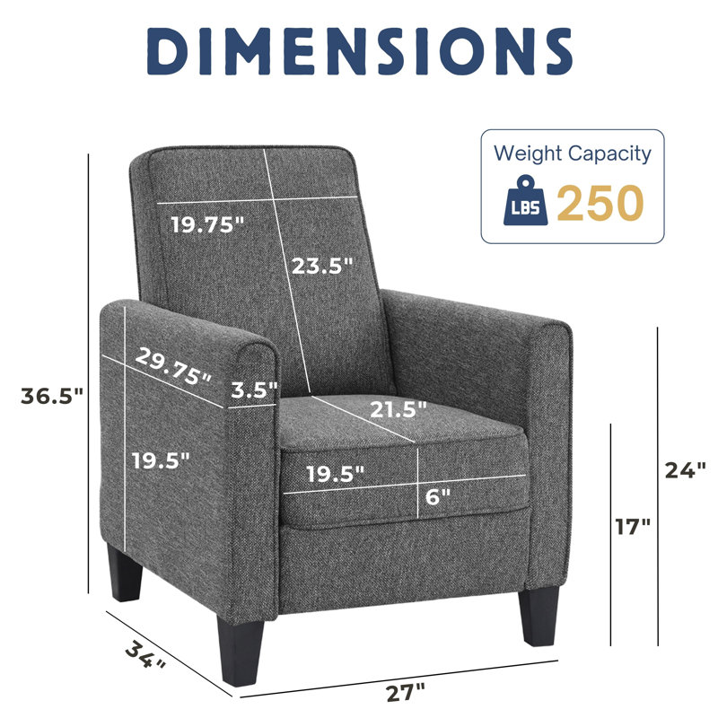 Fauteuil inclinable Mulvane, Lin gris