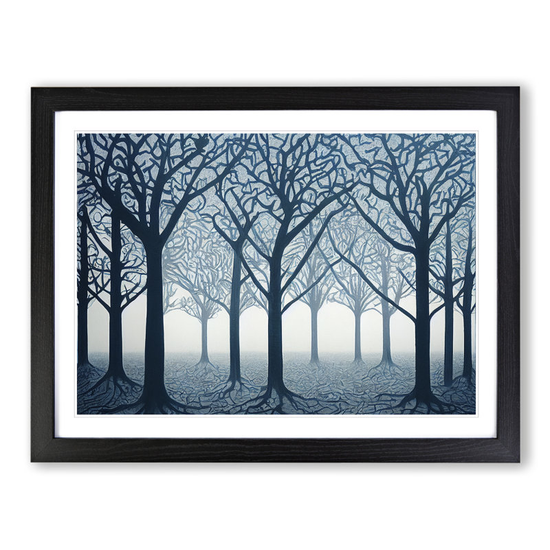 XH1022-605X An Enigmatic Forest - Single Picture Frame Print, 25cm H x 34cm W x 2cm D, Black